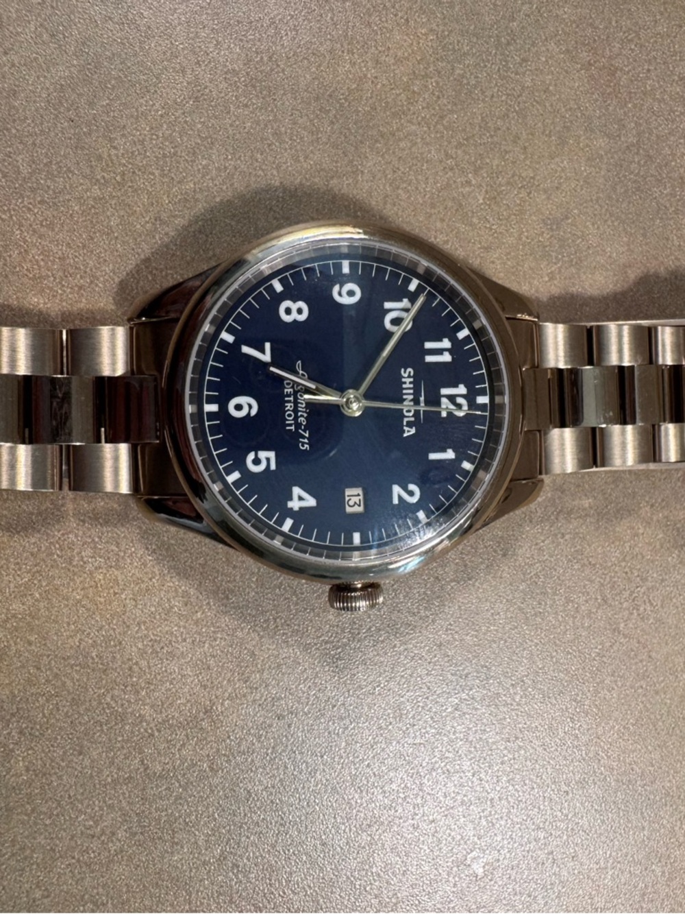 Shinola Vinton Stainless Gold Watch with Blue Dial - Picture 2 of 5